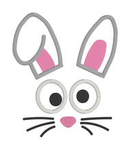 Load image into Gallery viewer, Bunny face applique machine embroidery design (5 sizes included) DIGITAL DOWNLOAD