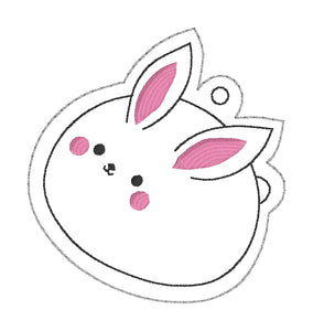 Squishy Bunny Snap tab and eyelet keyfob set of 2 designs (single and multi files included) machine embroidery design DIGITAL DOWNLOAD