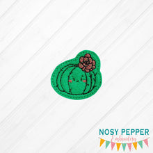 Load image into Gallery viewer, Flower Cactus feltie (single &amp; multi file included) machine embroidery design DIGITAL DOWNLOAD