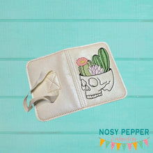 Load image into Gallery viewer, Cactus Skull Sketchy Notebook Cover (2 sizes available) machine embroidery design DIGITAL DOWNLOAD