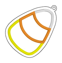 Load image into Gallery viewer, Candy Corn bookmark/ornament machine embroidery design DIGITAL DOWNLOAD