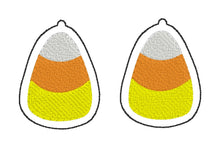 Load image into Gallery viewer, Candy Corn earrings machine embroidery design DIGITAL DOWNLOAD