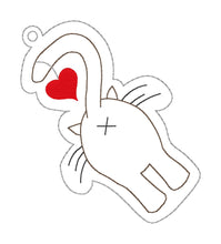 Load image into Gallery viewer, Cat butt heart bookmark machine embroidery design DIGITAL DOWNLOAD