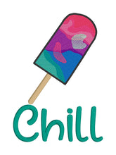 Load image into Gallery viewer, Chill (sketch fill and applique versions included; 5 sizes included) machine embroidery design DIGITAL DOWNLOAD