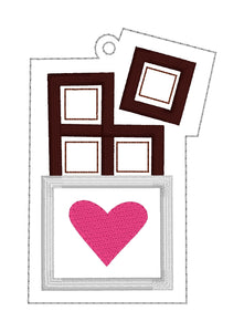 Chocolate applique bookmark machine embroidery design DIGITAL DOWNLOAD