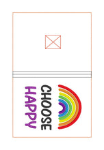 Load image into Gallery viewer, Choose happy sketchy rainbow notebook cover (2 sizes available) machine embroidery design DIGITAL DOWNLOAD