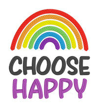 Load image into Gallery viewer, Choose Happy (5 sizes included) machine embroidery design DIGITAL DOWNLOAD