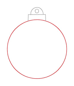 Clear Round Christmas Ornament 4x4 machine embroidery design DIGITAL DOWNLOAD