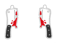 Load image into Gallery viewer, Cleaver ITH Earrings machine embroidery design DIGITAL DOWNLOAD