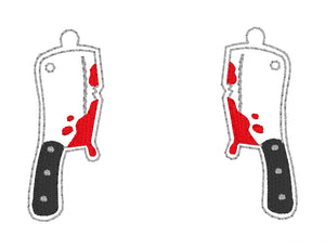 Cleaver ITH Earrings machine embroidery design DIGITAL DOWNLOAD
