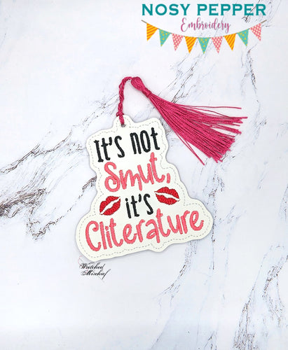 Cliterature bookmark/bag tag/ornament machine embroidery design DIGITAL DOWNLOAD