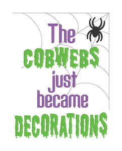 The cobwebs just became decorations (4 sizes included) machine embroidery design DIGITAL DOWNLOAD