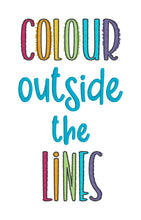 Load image into Gallery viewer, Colour Outside The Lines machine embroidery design (4 sizes available) DIGITAL DOWNLOAD