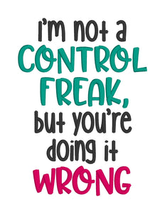 Control Freak machine embroidery design (4 sizes included) DIGITAL DOWNLOAD