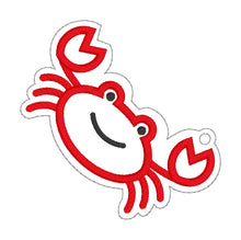 Load image into Gallery viewer, Crab applique bookmark 4x4 machine embroidery design DIGITAL DOWNLOAD