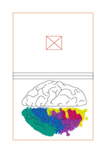 Load image into Gallery viewer, Creative Brain Sketchy Notebook Cover (2 sizes available) machine embroidery design DIGITAL DOWNLOAD
