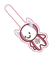 Load image into Gallery viewer, Demon snap tab (single &amp; multi file included) machine embroidery design DIGITAL DOWNLOAD