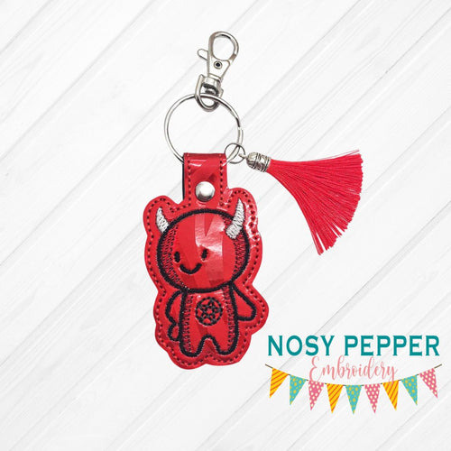 Demon snap tab (single & multi file included) machine embroidery design DIGITAL DOWNLOAD