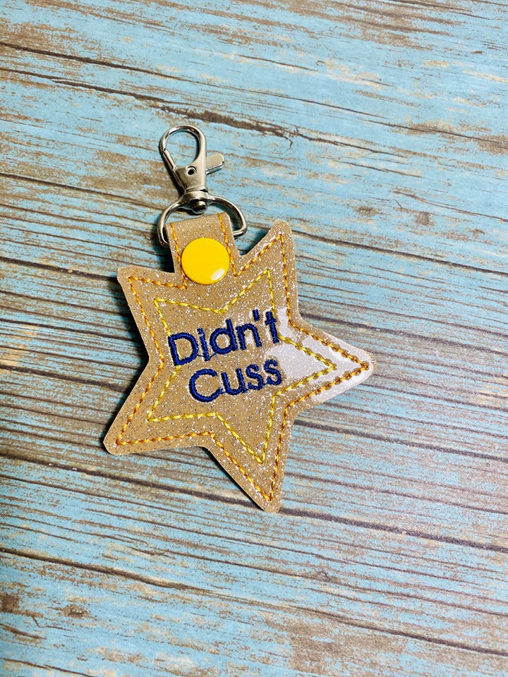 Didn't Cuss Adulting Award Snap tab 4x4 machine embroidery design DIGITAL DOWNLOAD