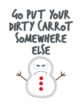 Load image into Gallery viewer, Go stick your dirty carrot machine embroidery design 4 sizes included DIGITAL DOWNLOAD
