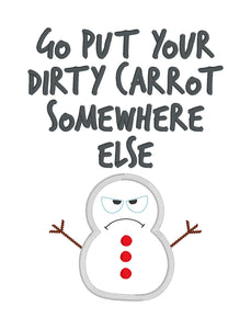 Go stick your dirty carrot machine embroidery design 4 sizes included DIGITAL DOWNLOAD