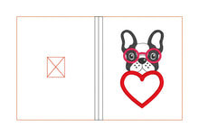 Load image into Gallery viewer, Doggie Applique Notebook Cover (2 sizes available) machine embroidery design DIGITAL DOWNLOAD