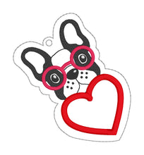 Load image into Gallery viewer, Doggie heart applique bookmark machine embroidery design DIGITAL DOWNLOAD