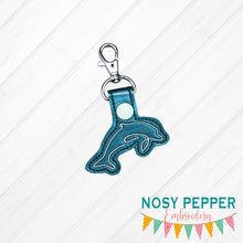 Load image into Gallery viewer, Dolphin Minimalist Snap tab (Single and Multi files included) machine embroidery design DIGITAL DOWNLOAD