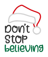 Load image into Gallery viewer, Don&#39;t Stop Believing applique machine embroidery design (4 sizes included) DIGITAL DOWNLOAD