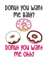 Load image into Gallery viewer, Donut you want me baby applique machine embroidery design (4 sizes included) DIGITAL DOWNLOAD
