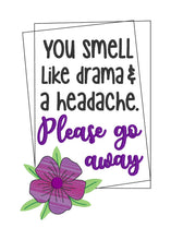 Load image into Gallery viewer, Drama and a headache machine embroidery design (4 sizes included) DIGITAL DOWNLOAD