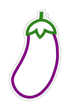 Load image into Gallery viewer, Eggplant applique bookmark (4x4 &amp; 5x7 sizes included) machine embroidery design DIGITAL DOWNLOAD