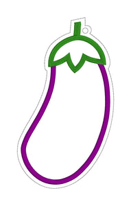 Eggplant applique bookmark (4x4 & 5x7 sizes included) machine embroidery design DIGITAL DOWNLOAD