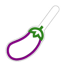 Load image into Gallery viewer, Eggplant applique Snap tab single and multi files included machine embroidery design DIGITAL DOWNLOAD