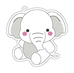 Cute Elephant Bookmark/Ornament machine embroidery design DIGITAL DOWNLOAD