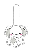 Load image into Gallery viewer, Cute Elephant snap tab machine embroidery design (includes single and multi file) DIGITAL DOWNLOAD