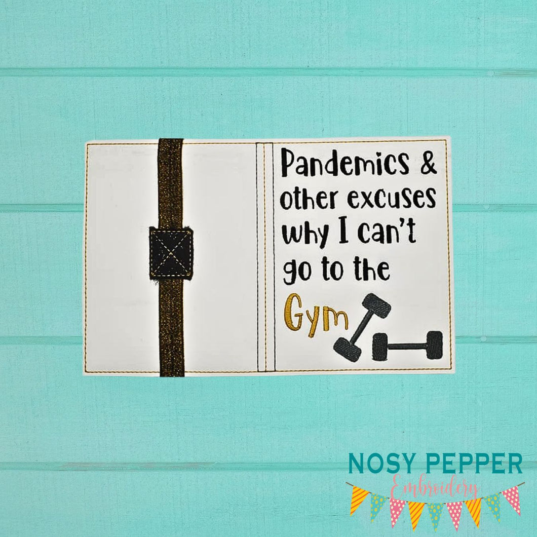 Pandemics & other excuses notebook cover (2 sizes available) machine embroidery design DIGITAL DOWNLOAD