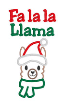 Load image into Gallery viewer, Fa la llama applique machine embroidery design (4 sizes included) DIGITAL DOWNLOAD