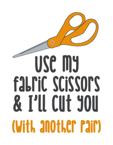Fabric Scissors machine embroidery design (4 sizes included) DIGITAL DOWNLOAD