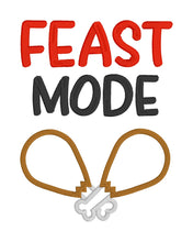 Load image into Gallery viewer, Feast Mode applique machine embroidery design (4 sizes included) DIGITAL DOWNLOAD