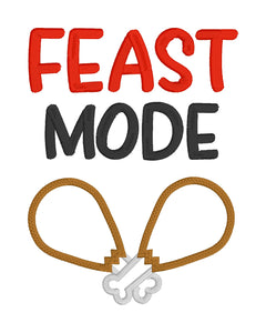 Feast Mode applique machine embroidery design (4 sizes included) DIGITAL DOWNLOAD