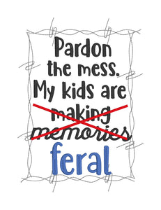 Feral machine embroidery design (4 sizes and 2 versions included) DIGITAL DOWNLOAD