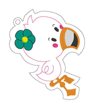 Load image into Gallery viewer, Flower Flamingo Bookmark machine embroidery design DIGITAL DOWNLOAD