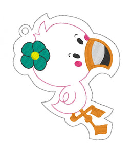 Flower Flamingo Bookmark machine embroidery design DIGITAL DOWNLOAD