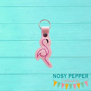 Flamingo Minimalist Snap tab (Single and Multi included) machine embroidery design DIGITAL DOWNLOAD