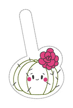 Load image into Gallery viewer, Flower Cactus Snap tab (single &amp; multi file included) machine embroidery design DIGITAL DOWNLOAD