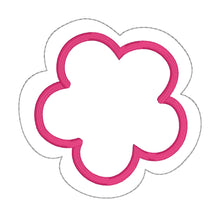 Load image into Gallery viewer, Flower Applique Coaster 4x4 machine embroidery design DIGITAL DOWNLOAD