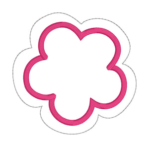 Flower Applique Coaster 4x4 machine embroidery design DIGITAL DOWNLOAD
