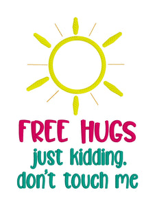 Free hugs applique machine embroidery design (4 sizes included) DIGITAL DOWNLOAD