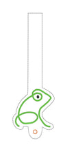 Load image into Gallery viewer, Frog Wallet tab (2 sizes included) machine embroidery design DIGITAL DOWNLOAD